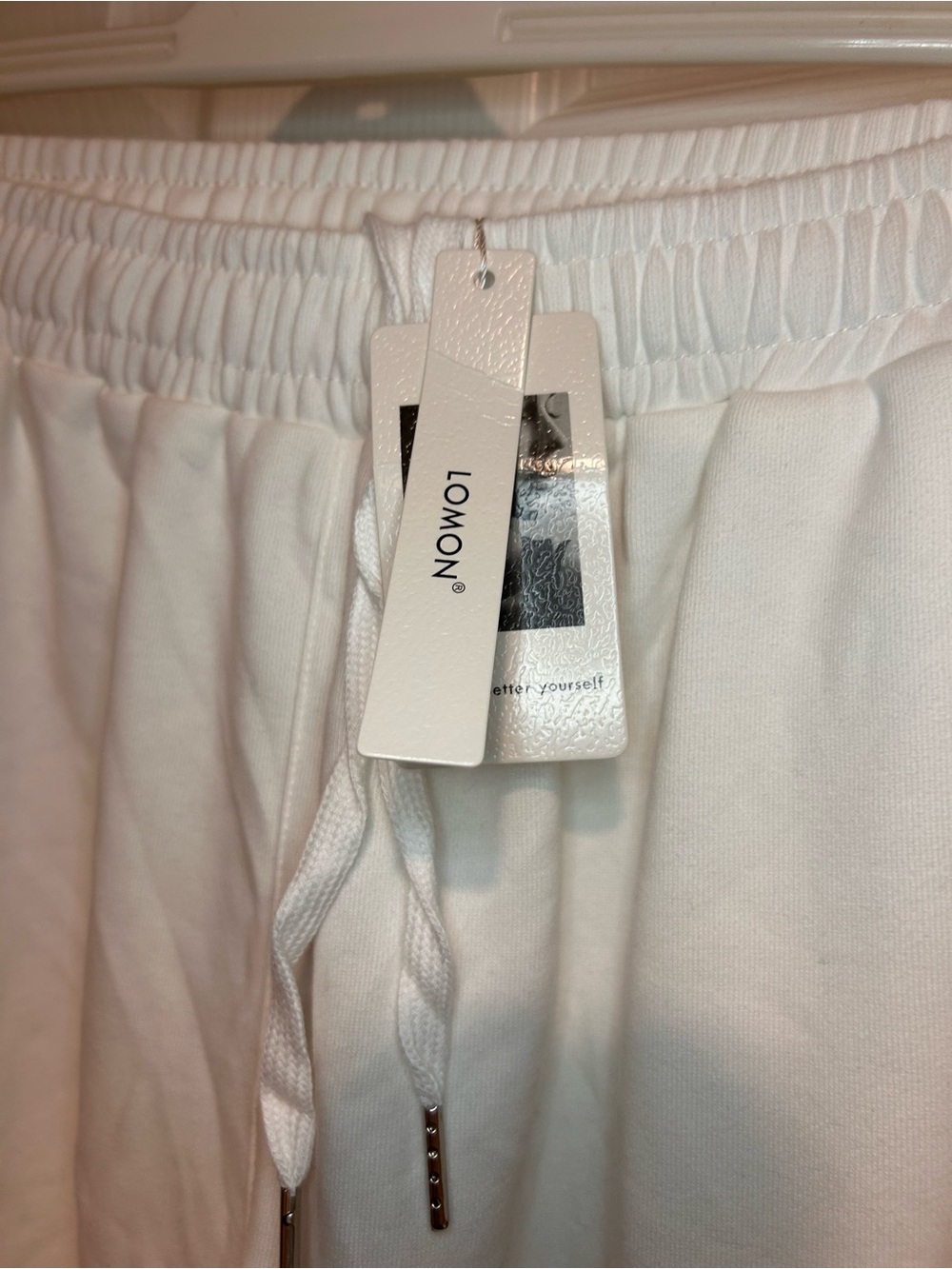 NWT Women’s Lomon White Drawstring Lounge Pants Size XL - Picture 3 of 5